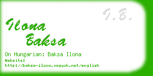 ilona baksa business card